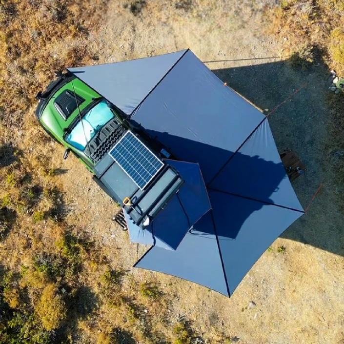 270-side-awning-atlas-series-01 (3) 270 μοιρών τέντα οχήματος με σκηνή οροφής σε φυσικό περιβάλλον camping